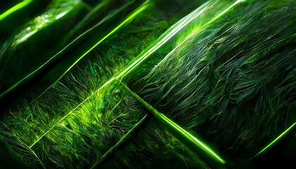 Wall Mural - Traffic green Opal green Olive drab texture dark black background, Neon blur glow color light overlay, abstract art and design concept.