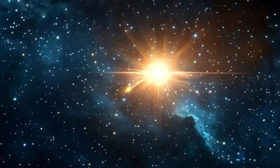 Wall Mural - brightly lit star cluster in deep space