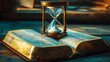 © john - Hourglass and open Bible representing the end times.