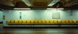 © Yuta - Empty Yellow Seats Lining a Subway Platform with Industrial Aestheticism