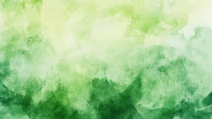 Wall Mural - watercolor abstract background in shades of green with soft brush strokes and fluid patterns, ideal 