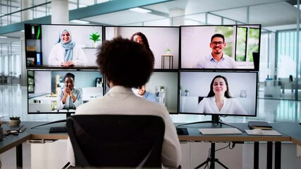 Wall Mural - video conference call. remote virtual meeting