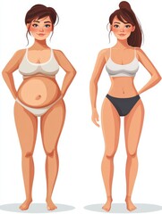 Poster - Transformation journey of a girl from plus-sized to fit through dedication and hard work over time