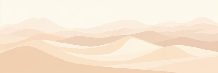 Poster - Soothing sand dunes in neutral tones create a calming desert atmosphere during golden hour