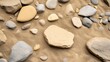 © dzenfm - Scattered desert rocks on fine golden sand