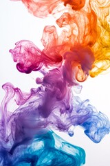 Poster - Colored smoke forming abstract shapes while mixing with each other