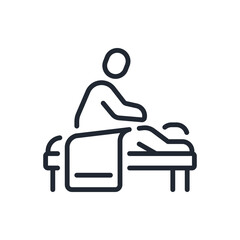 Wall Mural - spa and massage editable stroke outline icon isolated on transparent background flat vector illustra