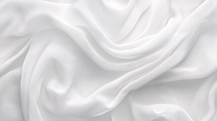 Aufkleber - White fabric texture background showing soft smooth waves