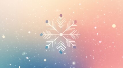 Leinwandbilder - Geometric snowflake logo centered on a soft gradient winter background for a clean and modern festive aesthetic