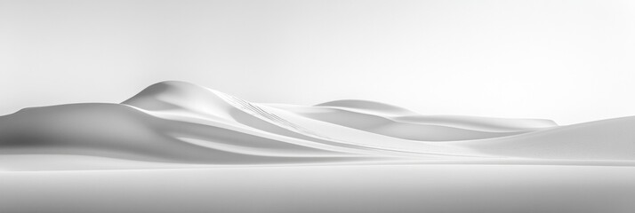 Leinwandbilder - Pure white snowy landscape with soft curves and delicate shadows showcasing calmness and minimalism in winter scenery