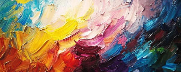 Aufkleber - Oil painting abstract texture with brushstrokes showing colorful details