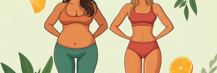 Poster - Transformation journey showing a girl evolving from her previous self to an athletic and fit version through dedication and hard work