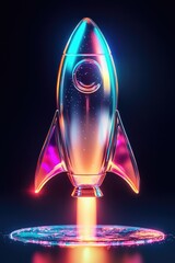 Wall Mural - Futuristic rocket launch