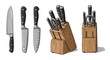 © Awan - Sharp Kitchen Knife Set in Wooden Block