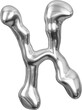 © lisagerrard99 - 3D Metallic chrome letter H with a fluid droplet shape and glossy finish, Y2K liquid style typography for retro futuristic design