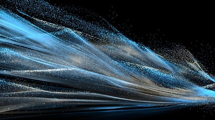 Wall Mural - abstract blue light stream with sparkling particles and dynamic motion effects