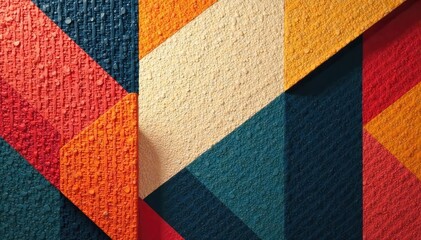 Wall Mural - Geometric tapestry wallpaper with bold lines and muted tones, muted, texture