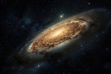Wall Mural - a stunning view of a spiral galaxy against a backdrop of stars and cosmic dust in the depths of spac