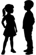 © Rani - Set of kids boy and girl silhouette isolated on white background
