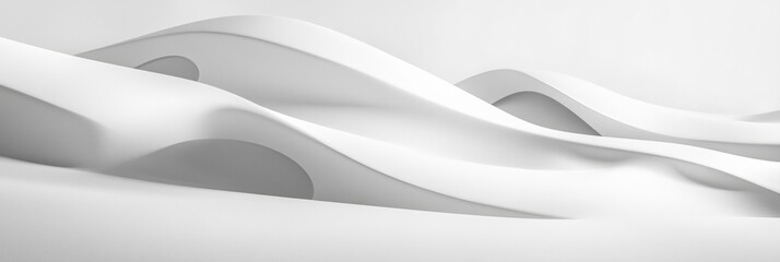 Leinwandbilder - Serene snowy landscape with soft curves and delicate shadows creating a calming minimalist atmosphere in a tranquil winter setting