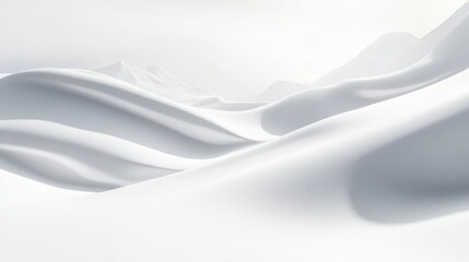 Leinwandbilder - Snowy landscape features soft curves and gentle shadows, creating a calming and serene minimalist scene in untouched natural beauty