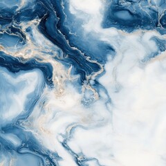 Aufkleber - Luxurious deep blue and white marble texture with organic veins and structured pattern highlighting elegance and sophistication in design