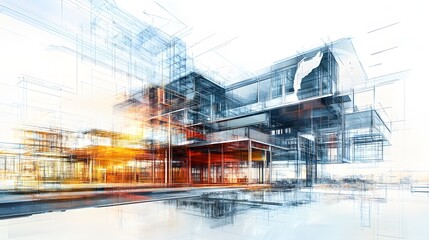 Poster - Abstract Architectural Illustration with Modern Design Elements