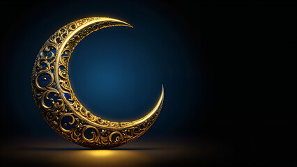 golden crescent moon