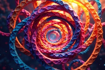 Interlocking circles creating a complex structure, dots, web, illustration