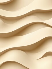 Poster - Minimalist desert landscape showcasing soft sand dunes with calming beige tones and gentle shadows in a serene environment