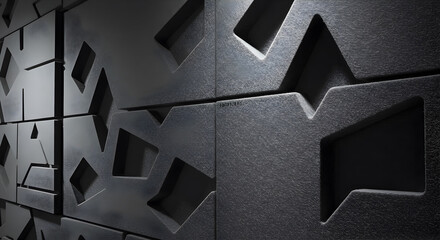 Sophisticated acoustic wall panels with geometric patterns enhancing interior design