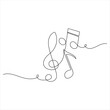 © Shajan - Treble clef music continuous oneline drawing vector illustration