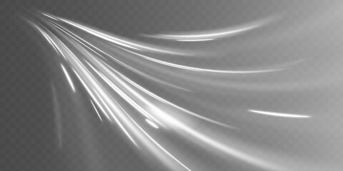 Wall Mural - White shiny sparks of spiral wave. Imitation of the exit of cold air from the air conditioner. Vector illustration stream of fresh wind png.
