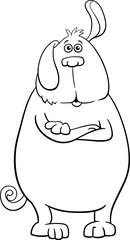 Wall Mural - funny cartoon dog animal character listening coloring page