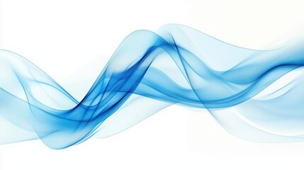 Aufkleber - Abstract blue wave flowing on white background. (1)