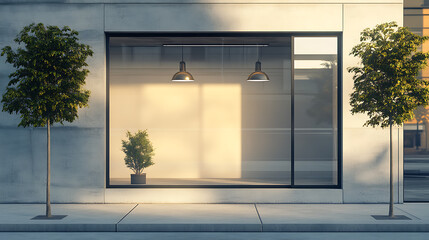 Fototapete - New business owners at the empty office window