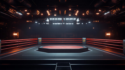 Fototapete - Octagon ring, an arena for boxing fights and competitions
