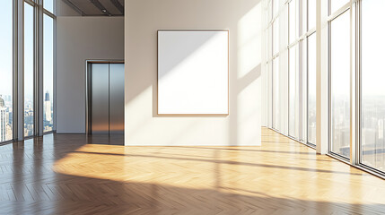 Leinwandbilder - Perspective view of blank white billboard on building wall at daytime, mock up