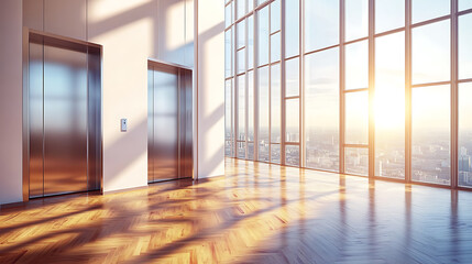 Aufkleber - Perspective view of blank white billboard on building wall at daytime, mock up