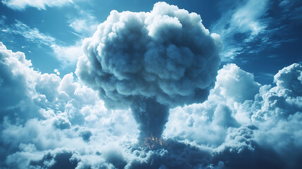 Poster - Realistic explosive clouds and smoke element for the game interface design, nuclear cloud, explosion effect, smoke, detonation of dynamite explosive, 3d render