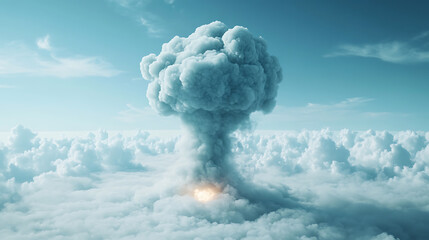 Aufkleber - Realistic explosive clouds and smoke element for the game interface design, nuclear cloud, explosion effect, smoke, detonation of dynamite explosive, 3d render