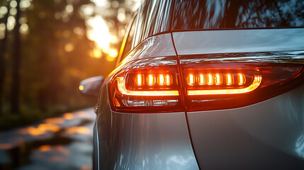 Aufkleber - Right rear modern car headlight, car rear light, close-up