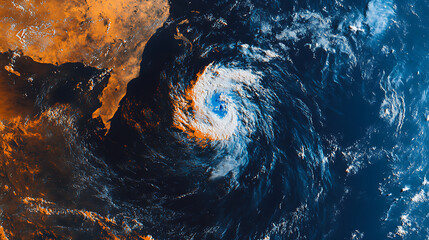 Poster - Satellite image of a tropical cyclone erica