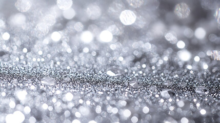 Fototapete - Shiny silver surface as background, closeup view