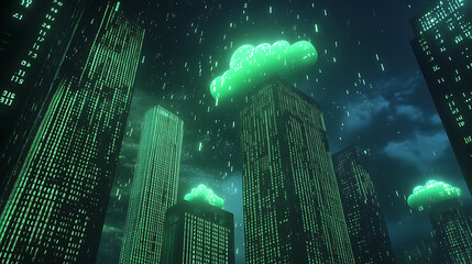 Leinwandbilder - Smart city concept digital drawing, illustration