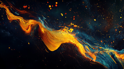 Leinwandbilder - Spectacular vibrant paint explosion on dark background, artistic energy release concept