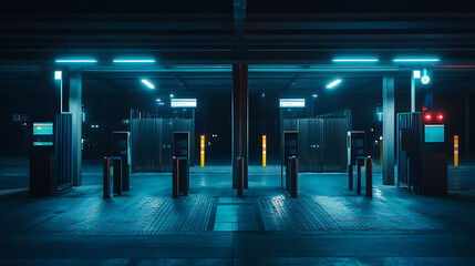 Poster - The smart parking lot entrance pass automation system, automatic number recognition, digital surveillance cameras, and boom barrier gates, vehicle access control and identification systems are also