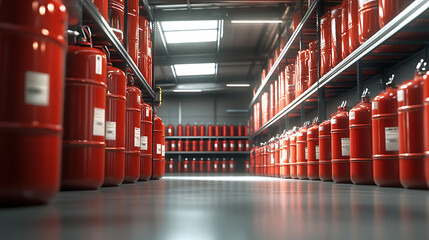 Poster - The warehouse contains fire extinguishers, fire protection