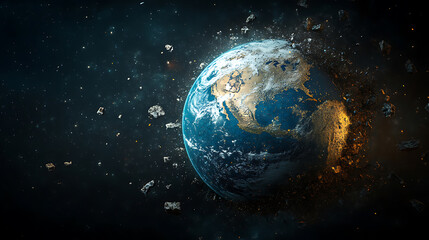 Fototapete - Time is up for planet earth, illustration