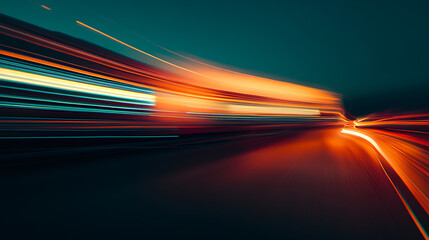 Aufkleber - Transportation concept banner with truck in motion blur, illustration